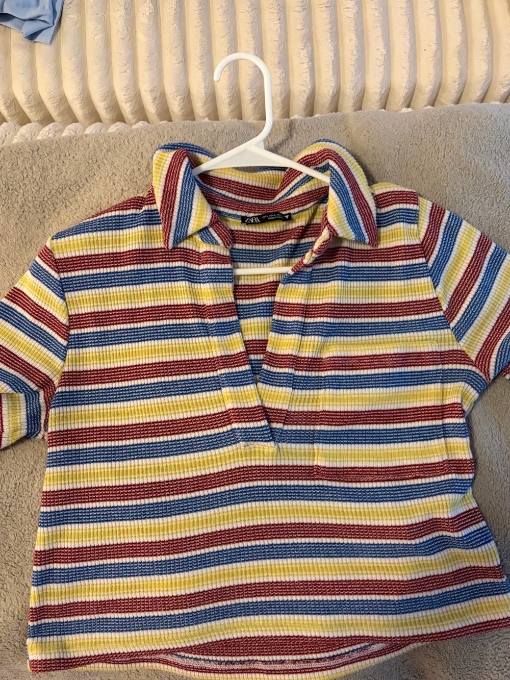 Zara Striped Knit Shirt - Yellow, Blue & Red